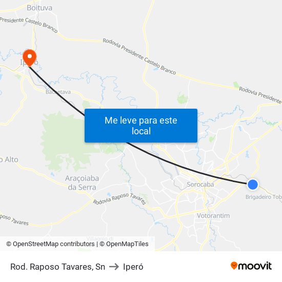 Rod. Raposo Tavares, Sn to Iperó map