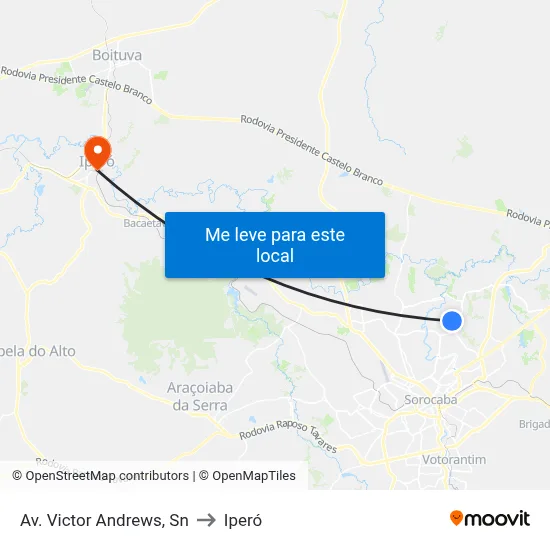 Av. Victor Andrews, Sn to Iperó map