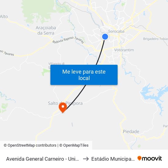 Avenida General Carneiro - Unidade Pré-Hospitalar Da Zona Oeste to Estádio Municipal Roni De Cavalheiros map