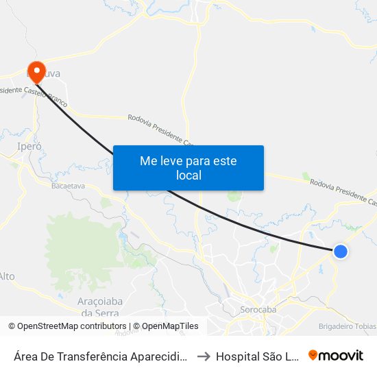 Área De Transferência Aparecidinha to Hospital São Luiz map