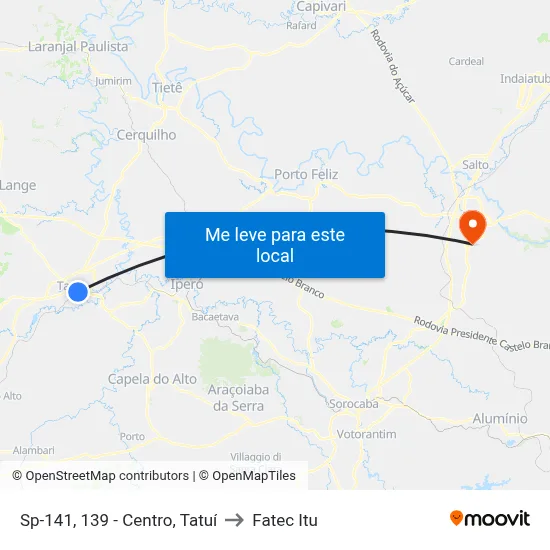 Sp-141, 139 - Centro, Tatuí to Fatec Itu map