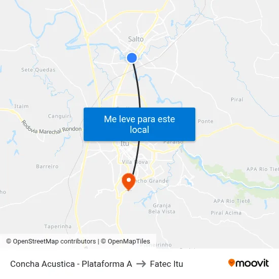 Concha Acustica - Plataforma A to Fatec Itu map