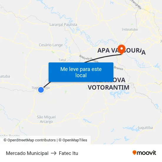 Mercado Municipal to Fatec Itu map