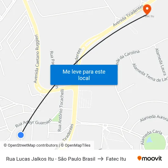 Rua Lucas Jalkos Itu - São Paulo Brasil to Fatec Itu map