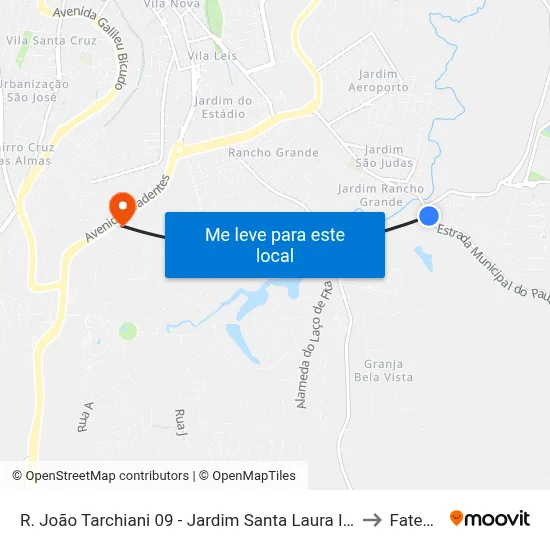 R. João Tarchiani 09 - Jardim Santa Laura Itu - SP Brasil to Fatec Itu map