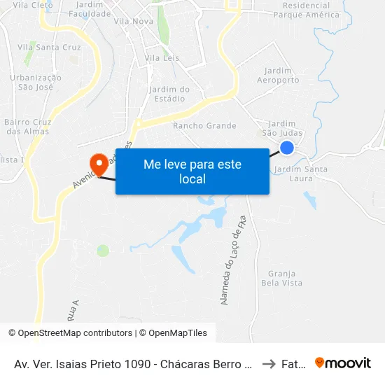 Av. Ver. Isaias Prieto 1090 - Chácaras Berro Dagua Itu - SP 13304-780 Brasil to Fatec Itu map