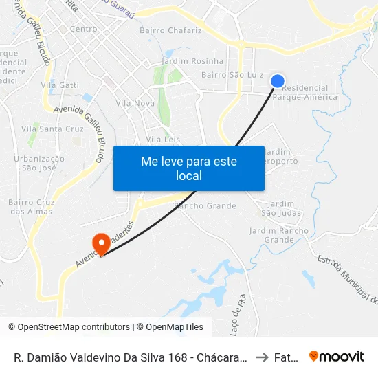 R. Damião Valdevino Da Silva 168 - Chácaras Primavera Itu - SP Brasil to Fatec Itu map