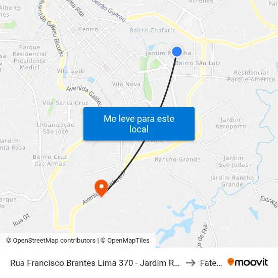 Rua Francisco Brantes Lima 370 - Jardim Rosinha Itu - SP Brasil to Fatec Itu map