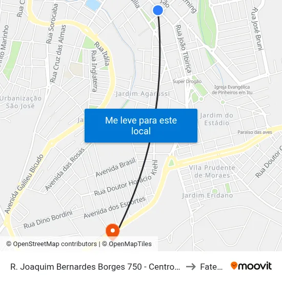R. Joaquim Bernardes Borges 750 - Centro Itu - SP Brasil to Fatec Itu map