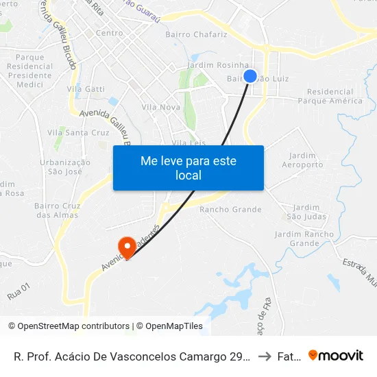 R. Prof. Acácio De Vasconcelos Camargo 290 - São Luiz Itu - SP 13304-250 Brasil to Fatec Itu map