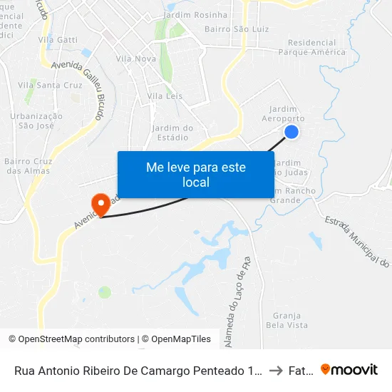 Rua Antonio Ribeiro De Camargo Penteado 165 - Jardim Aeroporto I Itu - SP Brasil to Fatec Itu map