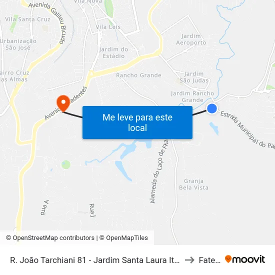 R. João Tarchiani 81 - Jardim Santa Laura Itu - SP 13306-671 Brasil to Fatec Itu map
