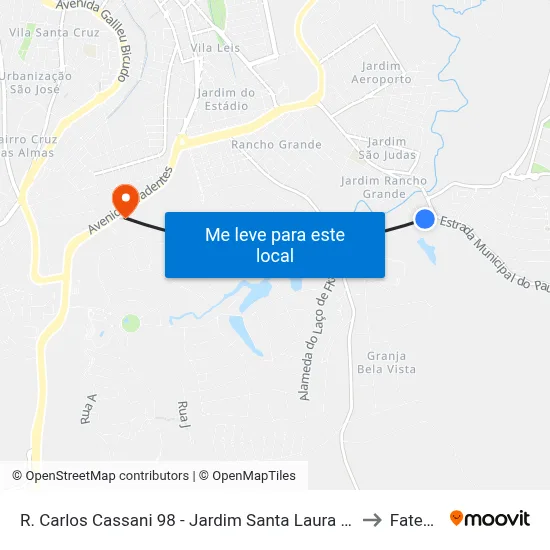 R. Carlos Cassani 98 - Jardim Santa Laura Itu - SP Brasil to Fatec Itu map
