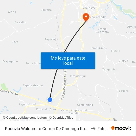 Rodovia Waldomiro Correa De Camargo Itu - São Paulo Brasil to Fatec Itu map