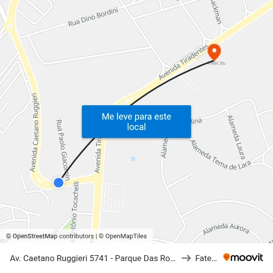 Av. Caetano Ruggieri 5741 - Parque Das Rosas Itu - SP Brasil to Fatec Itu map