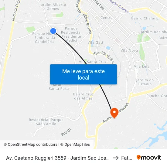 Av. Caetano Ruggieri 3559 - Jardim Sao Jose Itu - SP 13300-000 Brasil to Fatec Itu map