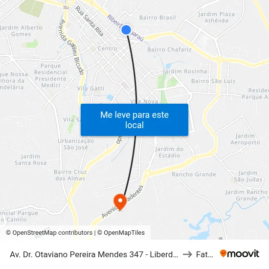 Av. Dr. Otaviano Pereira Mendes 347 - Liberdade Itu - SP 13300-085 Brasil to Fatec Itu map