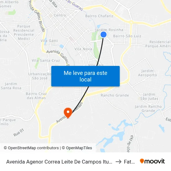 Avenida Agenor Correa Leite De Campos Itu - São Paulo 13303 Brasil to Fatec Itu map