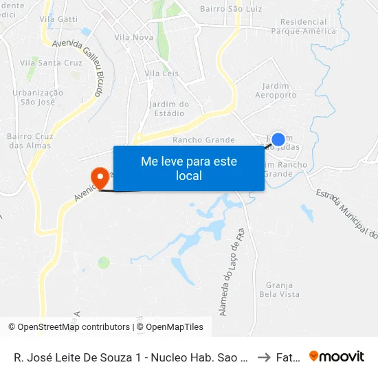 R. José Leite De Souza 1 - Nucleo Hab. Sao Judas Itu - SP 13304-774 Brasil to Fatec Itu map
