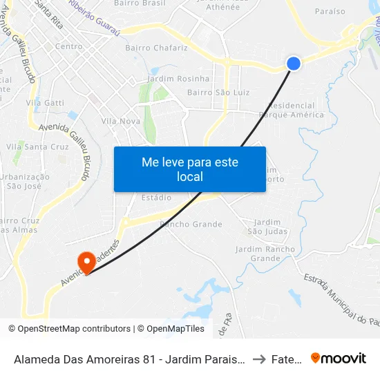Alameda Das Amoreiras 81 - Jardim Paraiso II Itu - SP Brasil to Fatec Itu map