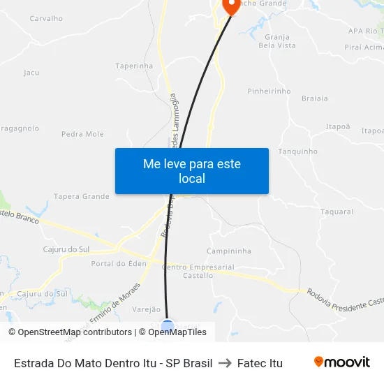Estrada Do Mato Dentro Itu - SP Brasil to Fatec Itu map