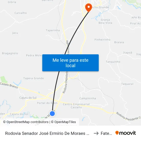 Rodovia Senador José Ermírio De Moraes 112 Itu - SP Brasil to Fatec Itu map