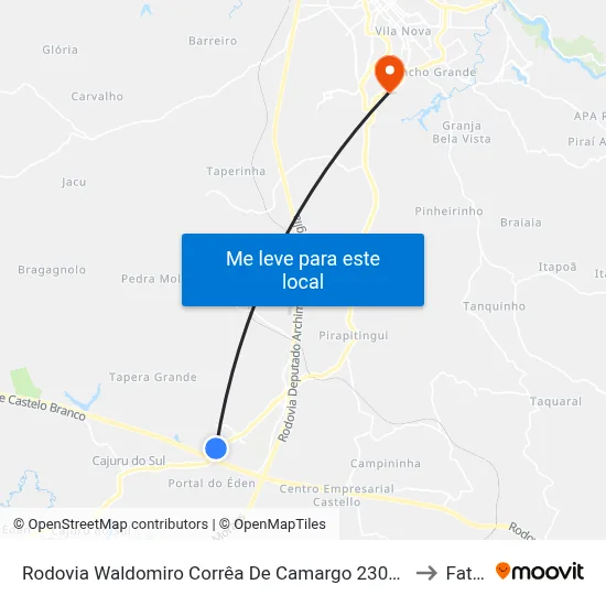 Rodovia Waldomiro Corrêa De Camargo 2300 - Jardim Novo Mundo Itu - SP Brasil to Fatec Itu map
