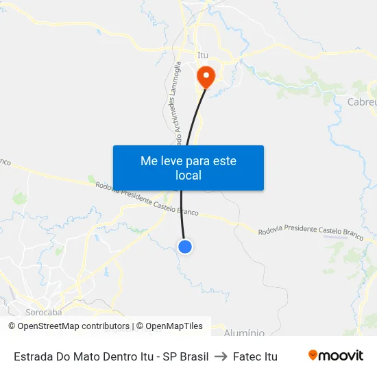 Estrada Do Mato Dentro Itu - SP Brasil to Fatec Itu map