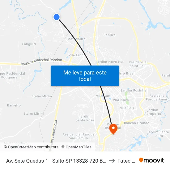 Av. Sete Quedas 1 - Salto SP 13328-720 Brasil to Fatec Itu map