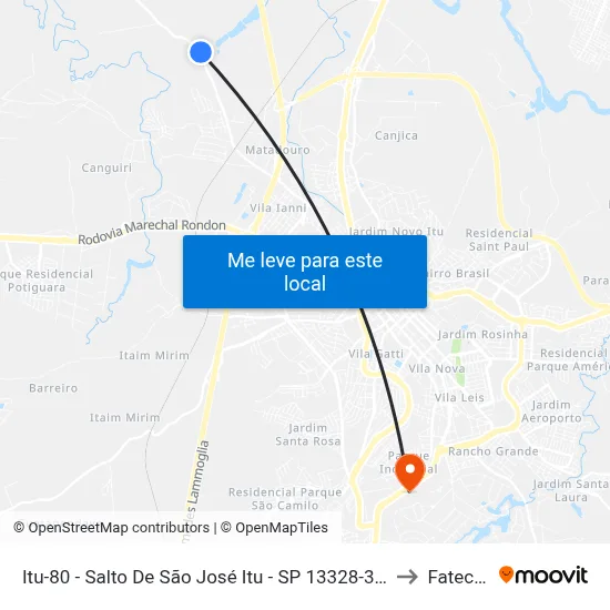Itu-80 - Salto De São José Itu - SP 13328-300 Brasil to Fatec Itu map