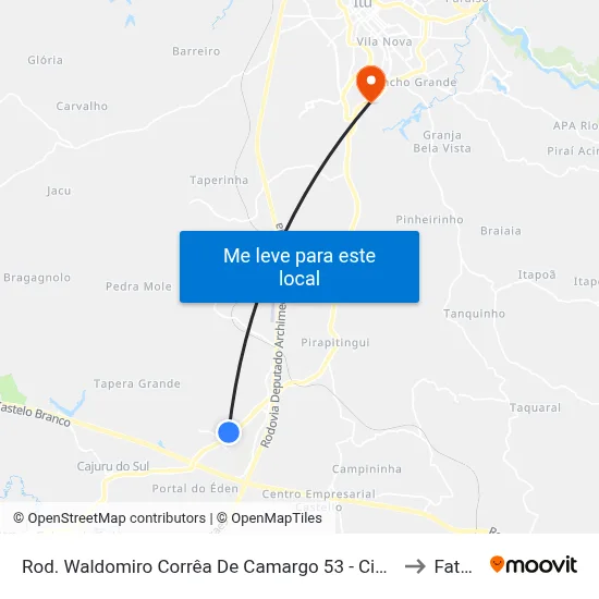 Rod. Waldomiro Corrêa De Camargo 53 - Cidade Nova I Itu - SP Brasil to Fatec Itu map