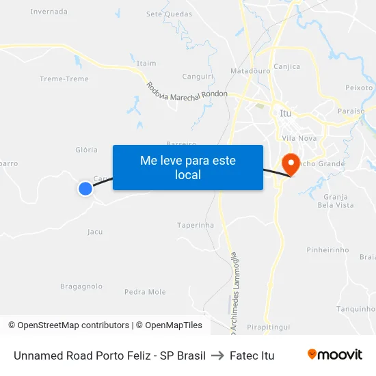 Unnamed Road Porto Feliz - SP Brasil to Fatec Itu map