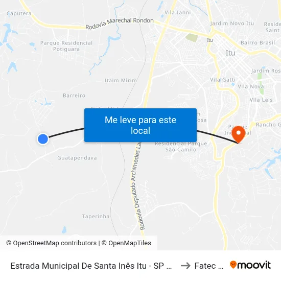 Estrada Municipal De Santa Inês Itu - SP Brasil to Fatec Itu map