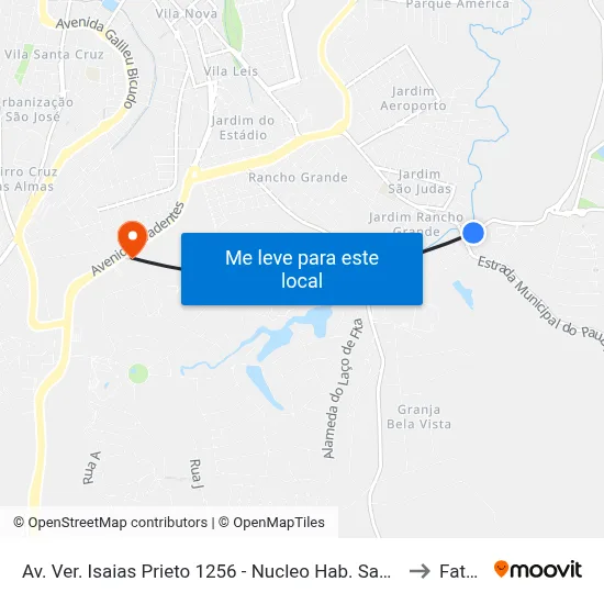 Av. Ver. Isaias Prieto 1256 - Nucleo Hab. Sao Judas Tadeu Itu - SP Brasil to Fatec Itu map
