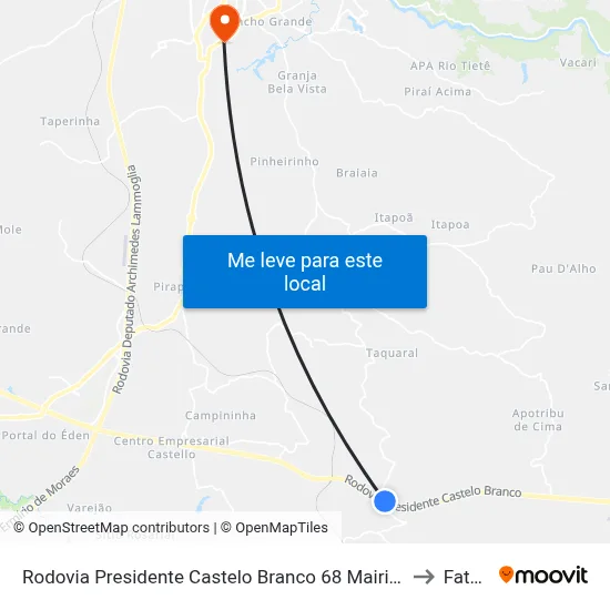Rodovia Presidente Castelo Branco 68 Mairinque - SP 18120-000 Brasil to Fatec Itu map