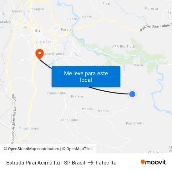 Estrada Pirai Acima Itu - SP Brasil to Fatec Itu map