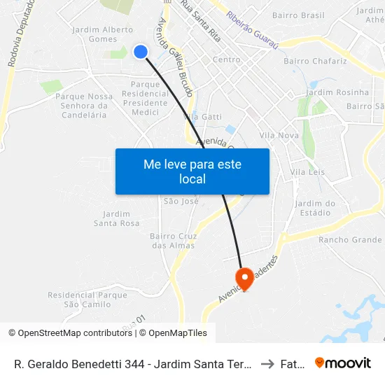 R. Geraldo Benedetti 344 - Jardim Santa Tereza Itu - SP 13311-173 Brasil to Fatec Itu map