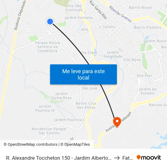 R. Alexandre Toccheton 150 - Jardim Alberto Gomes Itu - SP 13311-320 Brasil to Fatec Itu map