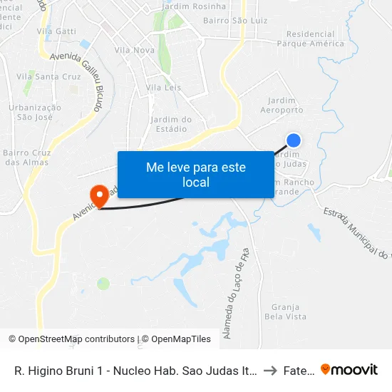 R. Higino Bruni 1 - Nucleo Hab. Sao Judas Itu - SP 13304-773 Brasil to Fatec Itu map