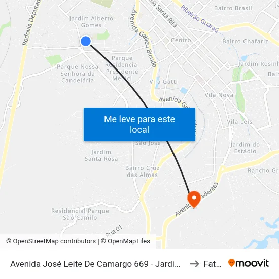 Avenida José Leite De Camargo 669 - Jardim Alberto Gomes Itu - SP Brasil to Fatec Itu map