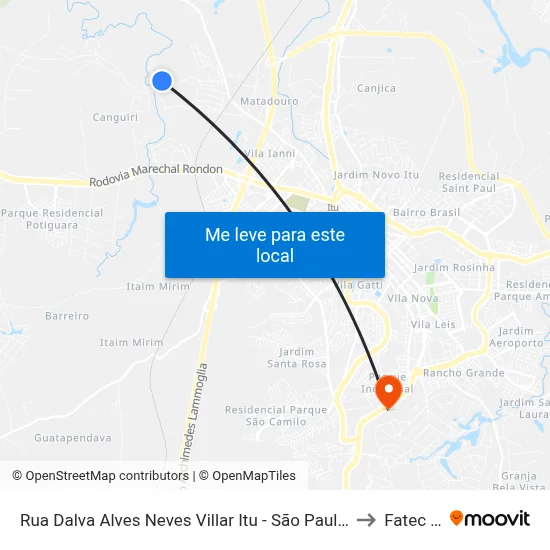 Rua Dalva Alves Neves Villar Itu - São Paulo Brasil to Fatec Itu map