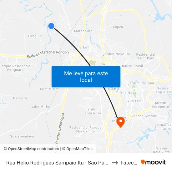 Rua Hélio Rodrigues Sampaio Itu - São Paulo Brasil to Fatec Itu map