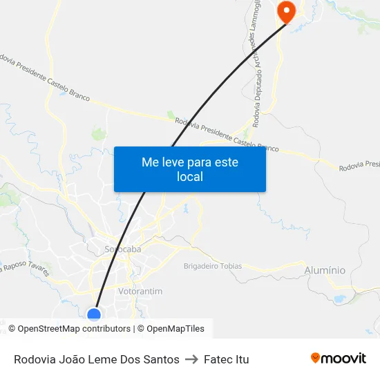 Rodovia João Leme Dos Santos to Fatec Itu map