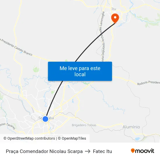Praça Comendador Nicolau Scarpa to Fatec Itu map