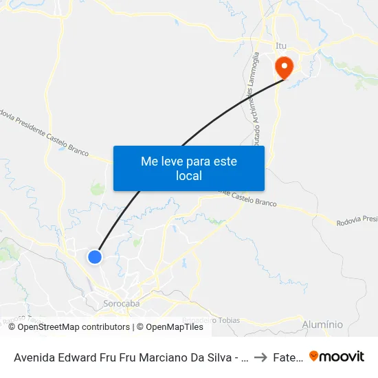 Avenida Edward Fru Fru Marciano Da Silva - Auto Escola Conquista to Fatec Itu map