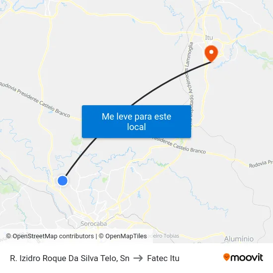 R. Izidro Roque Da Silva Telo, Sn to Fatec Itu map