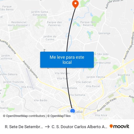 R. Sete De Setembro, 26 to C. S. Doutor Carlos Alberto Amorim map