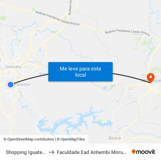 Shopping Iguatemi to Faculdade Ead Anhembi Morumbi map