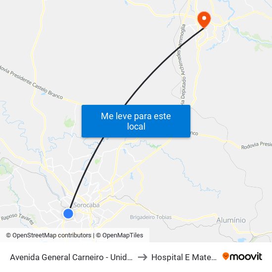 Avenida General Carneiro - Unidade Pré-Hospitalar Da Zona Oeste to Hospital E Maternidade São Camilo map