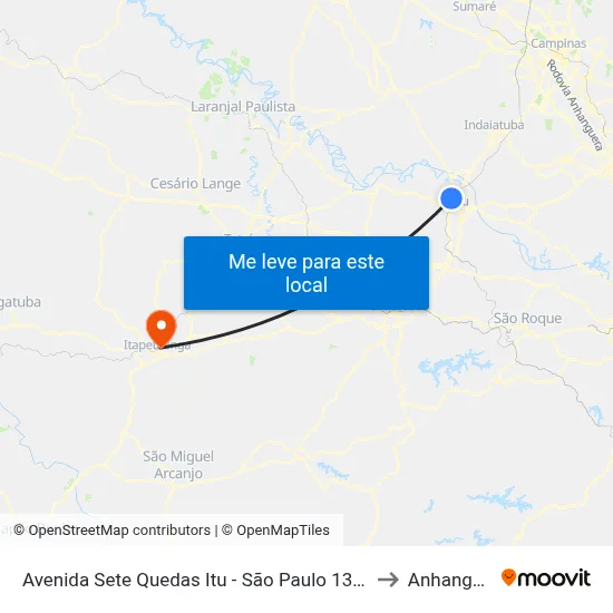 Avenida Sete Quedas Itu - São Paulo 13313 Brasil to Anhanguera map